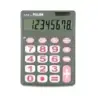 Milan Nata Calculadora de Sobremesa 8 Digitos - Teclas Grandes - Apagado Automatico - Color Gris y Rosa | Ahorro Imprimiendo
