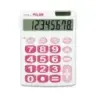 Milan Nata Calculadora de Sobremesa 8 Digitos - Teclas Grandes - Apagado Automatico - Color Blanco y Rosa | Ahorro Imprimiendo