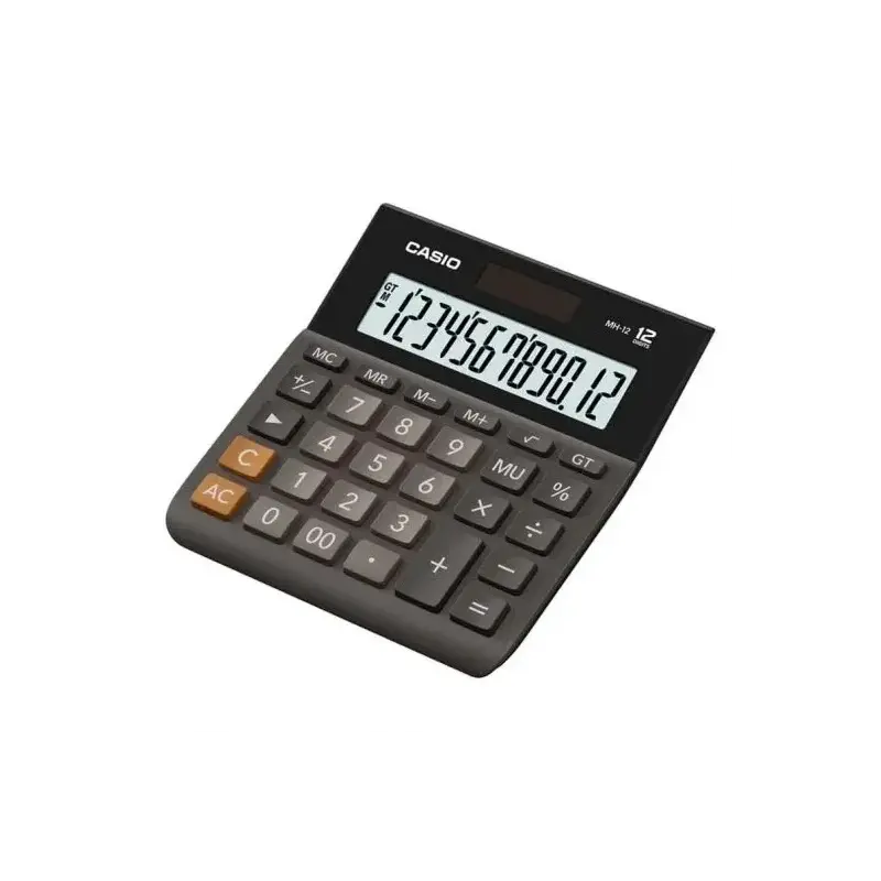 Casio MH-12 Calculadora de Sobremesa - Pantalla Extragrande LCD de 12 Digitos - Solar y Pilas - Color Negro | Ahorro Imprimiendo