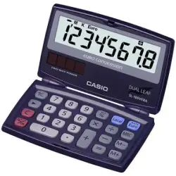 Casio SL-100VERA Calculadora de Bolsillo Tipo Concha - Pantalla LC Extragrande de 8 Digitos - Funcion Conversor de Euros - Color
