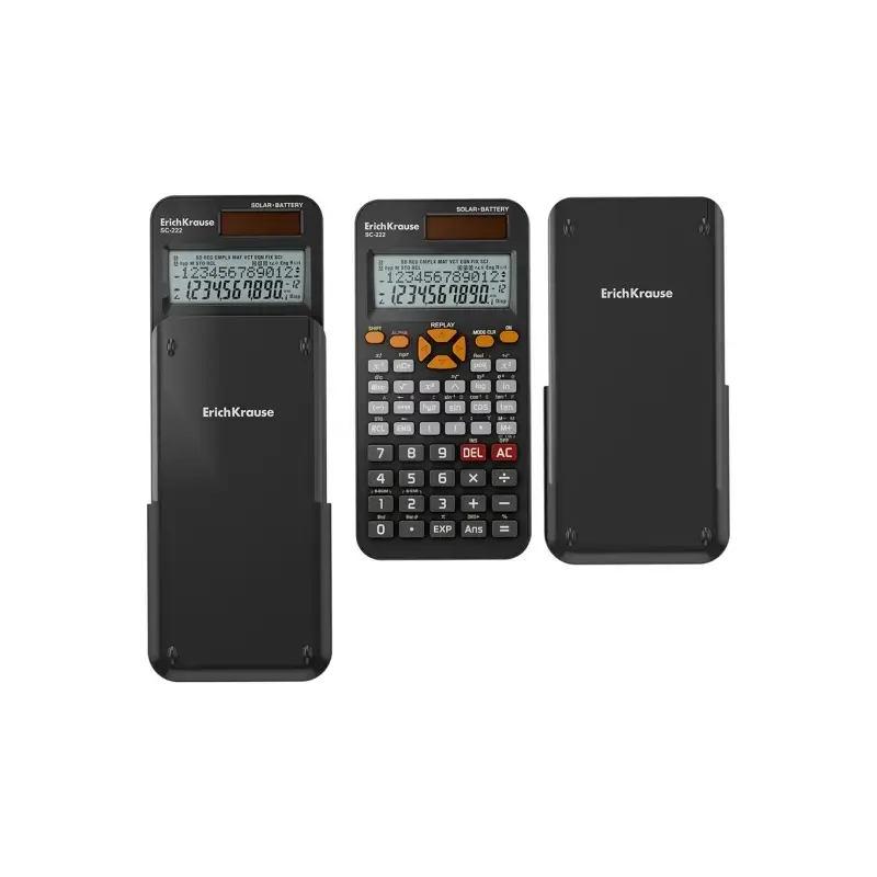 ErichKrause SC-222 Classic Calculadora Cientifica con Pantalla LCD de 10 Digitos - 240 Funciones Integradas - Alimentacion Solar