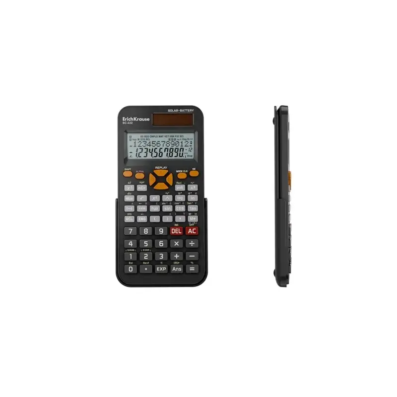 ErichKrause SC-222 Classic Calculadora Cientifica con Pantalla LCD de 10 Digitos - 240 Funciones Integradas - Alimentacion Solar