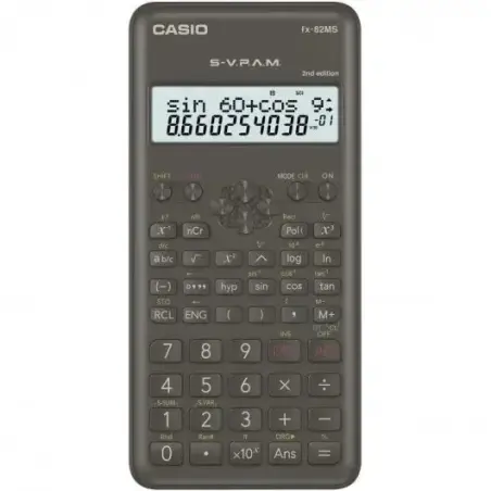 Casio Calculadora Cientifica FX-82MS 2ª Ed.- Pantalla LCD de 2 Lineas - 240 Funciones Integradas - 8 Memorias de Variables - Cal