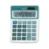 Milan Calculadora de Sobremesa 12 Digitos - 3 Teclas de Memoria - Apagado Automatico - Color Blanco/Azul | Ahorro Imprimiendo