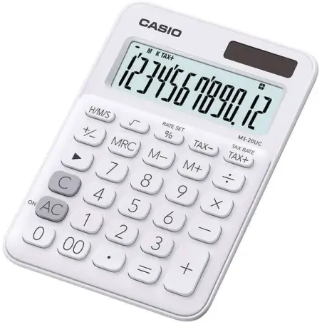 Casio MS-20UC Calculadora de Sobremesa con Pantalla de 12 Digitos - Simbolos de Comando de Funcion - Marcadores de Coma de 3 Dig