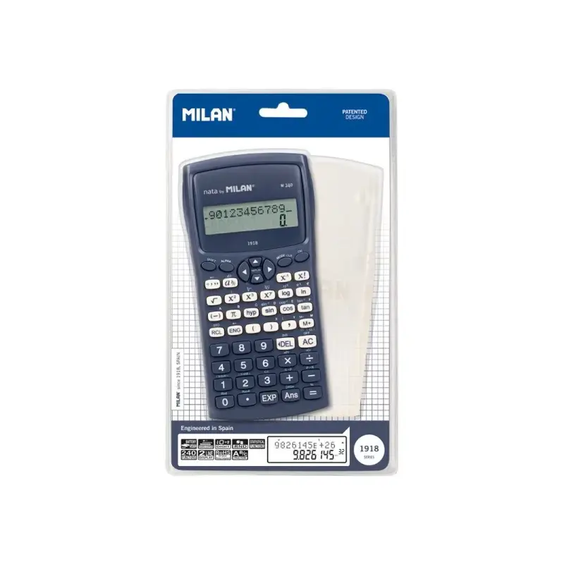 Milan Coleccion 430 M240 Calculadora Cientifica 10+2 Digitos - Pantalla de 2 Lineas - 240 Funciones Integradas Incluyendo 124 Ci