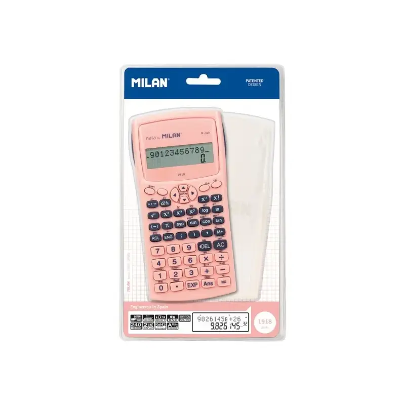 Milan Coleccion 430 M240 Calculadora Cientifica 10+2 Digitos - Pantalla de 2 Lineas - 240 Funciones Integradas Incluyendo 124 Ci