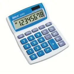 Ibico 208X Calculadora de Escritorio - Teclas Grandes - LCD de 8 dígitos - Funcion de Prorroga | Ahorro Imprimiendo