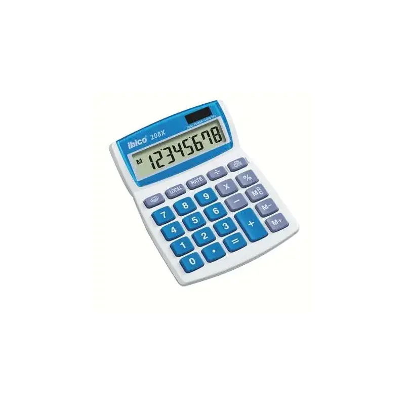 Ibico 208X Calculadora de Escritorio - Teclas Grandes - LCD de 8 dígitos - Funcion de Prorroga | Ahorro Imprimiendo