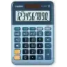 Casio MS-100EM Calculadora de Sobremesa Pequeña - Pantalla LCD de 10 Digitos - Alimentacion Solar y Pilas - Color Azul | Ahorro