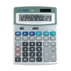 Milan Calculadoras de 14 Digitos - 3 Teclas de Memoria - Funcion Impuestos - Calculo de Margenes - Color Gris | Ahorro Imprimien