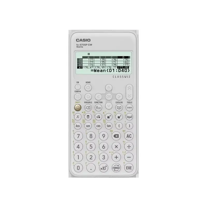Casio Iberia Classwiz FX-570SP Calculadora Cientifica Pantalla LCD 12 Digitos - 560 Funciones - Tapa Protectora - Color Blanco |