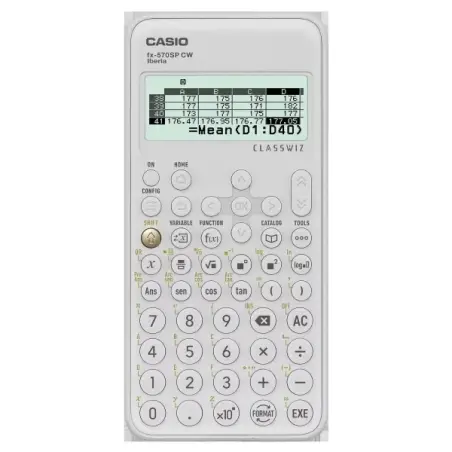 Casio Iberia Classwiz FX-570SP Calculadora Cientifica Pantalla LCD 12 Digitos - 560 Funciones - Tapa Protectora - Color Blanco |