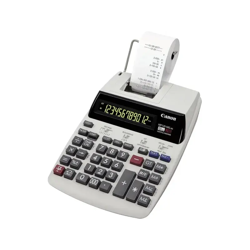 Canon MP120-MG-ES Calculadora de Impresion con Pantalla LCD de 1 Linea 12 Digitos - Impresion en Negro y Rojo - Diseño de Teclad