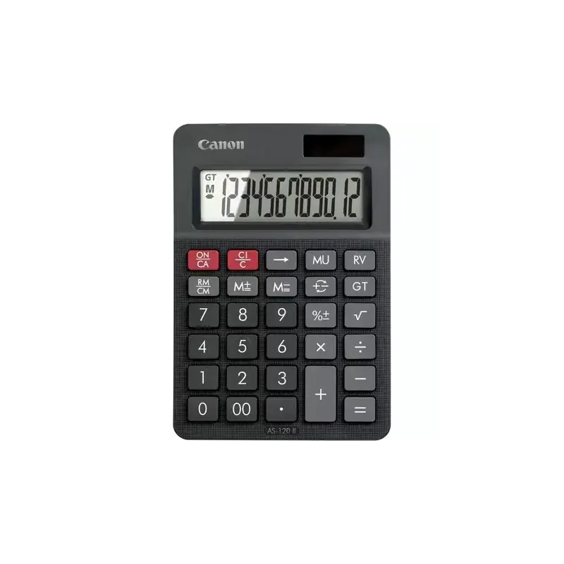 Canon AS-120 II Calculadora de Sobremesa con Pantalla LCD de 12 Digitos - Funciones de Marcacion, Inversion y Memoria de Gran To