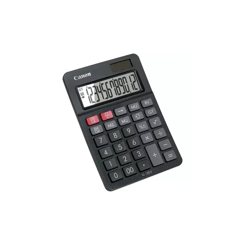 Canon AS-120 II Calculadora de Sobremesa con Pantalla LCD de 12 Digitos - Funciones de Marcacion, Inversion y Memoria de Gran To