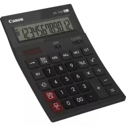 Canon AS-1200 Calculadora de Sobremesa con Pantalla LCD de 12 Digitos - Funciones de Calculo de Recargo (MU), Inversion (RV), Gr