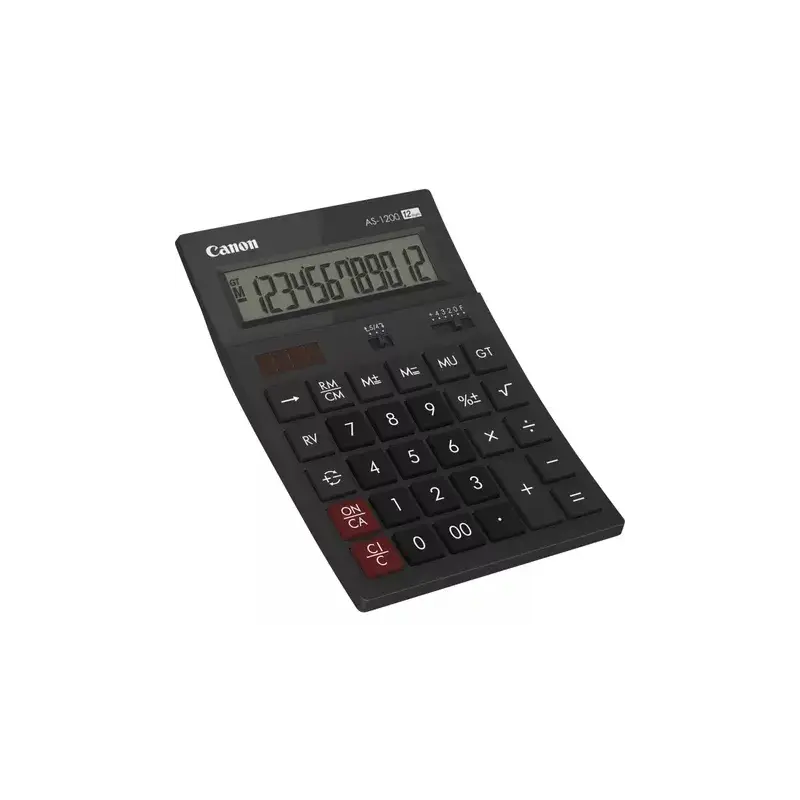 Canon AS-1200 Calculadora de Sobremesa con Pantalla LCD de 12 Digitos - Funciones de Calculo de Recargo (MU), Inversion (RV), Gr