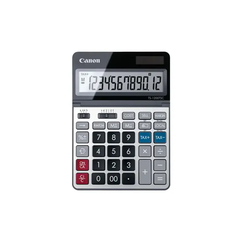 Canon TS-1200TSC Calculadora de Sobremesa con Pantalla LCD Ajustable de 12 Digitos - Realiza Calculos de Costos, Precios de Vent