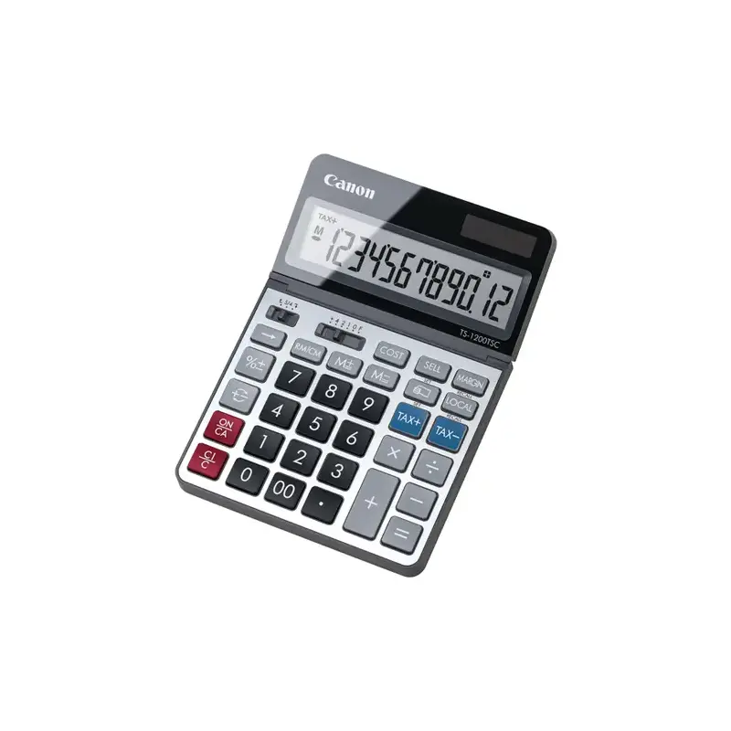 Canon TS-1200TSC Calculadora de Sobremesa con Pantalla LCD Ajustable de 12 Digitos - Realiza Calculos de Costos, Precios de Vent