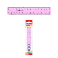 Erichkrause Regla Pastel - 15cm - Rosa - Bolsa de Polietileno | Ahorro Imprimiendo