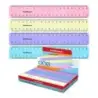 Erichkrause Regla de Plastico 20cm - Escala a Doble Cara - Colores Rosa, Azul, Violeta y Amarillo Pastel | Ahorro Imprimiendo