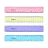 Erichkrause Regla de Plastico 20cm - Escala a Doble Cara - Colores Rosa, Azul, Violeta y Amarillo Pastel | Ahorro Imprimiendo