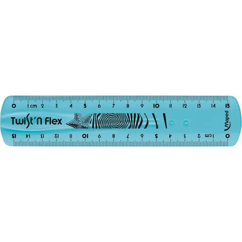 Maped Twist´n Flex Regla de Flexible 15cm - Irrompible - Doble Graduacion - Colores Aleatorios Azul, Rosa y Verde | Ahorro Impri