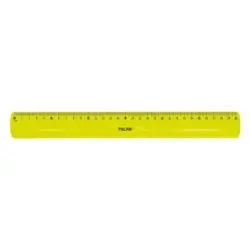 Milan Regla Flexible y Resistente - Longitud 30cm - Color Amarillo Translucido | Ahorro Imprimiendo