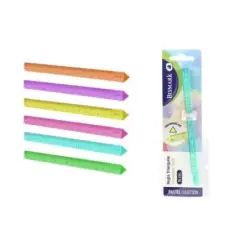 Bismark Regla Triangular 15cm - Fabricada en Poliestireno - Ideal para Colegio - Colores Pastel Surtidos | Ahorro Imprimiendo