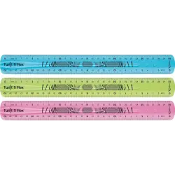 Maped Twist´n Flex Regla de Flexible 30cm - Irrompible - Doble Graduacion - Colores Aleatorios Azul, Rosa y Verde | Ahorro Impri