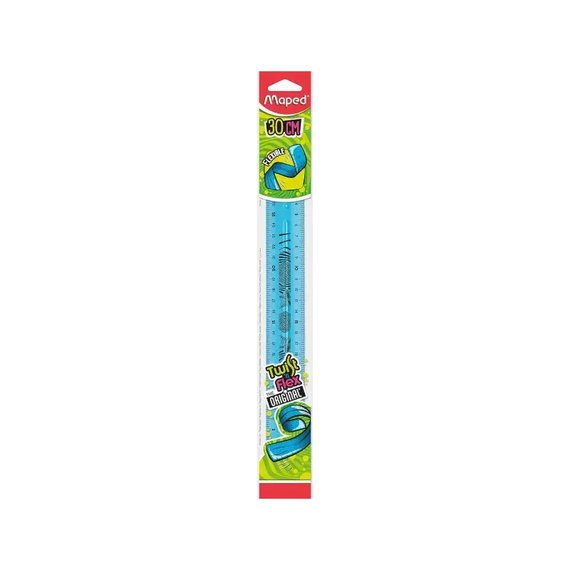 Maped Twist´n Flex Regla de Flexible 30cm - Irrompible - Doble Graduacion - Colores Aleatorios Azul, Rosa y Verde | Ahorro Impri