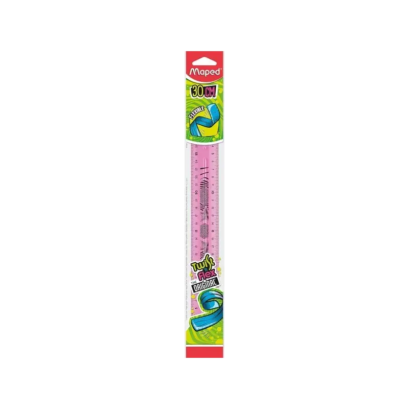 Maped Twist´n Flex Regla de Flexible 30cm - Irrompible - Doble Graduacion - Colores Aleatorios Azul, Rosa y Verde | Ahorro Impri
