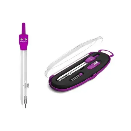 Erichkrause Compases Metalicos Conjunto de Instrumentos School 135mm - Radio Maximo 21 cm - Incluye Afilador y Mina de Recambio