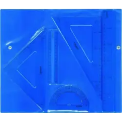 Maped Pack de Instrumentos de Dibujo - Regla de 30cm, Regla de 15cm, Escuadra, Cartabon y Transportador - Estuche con Cierre en