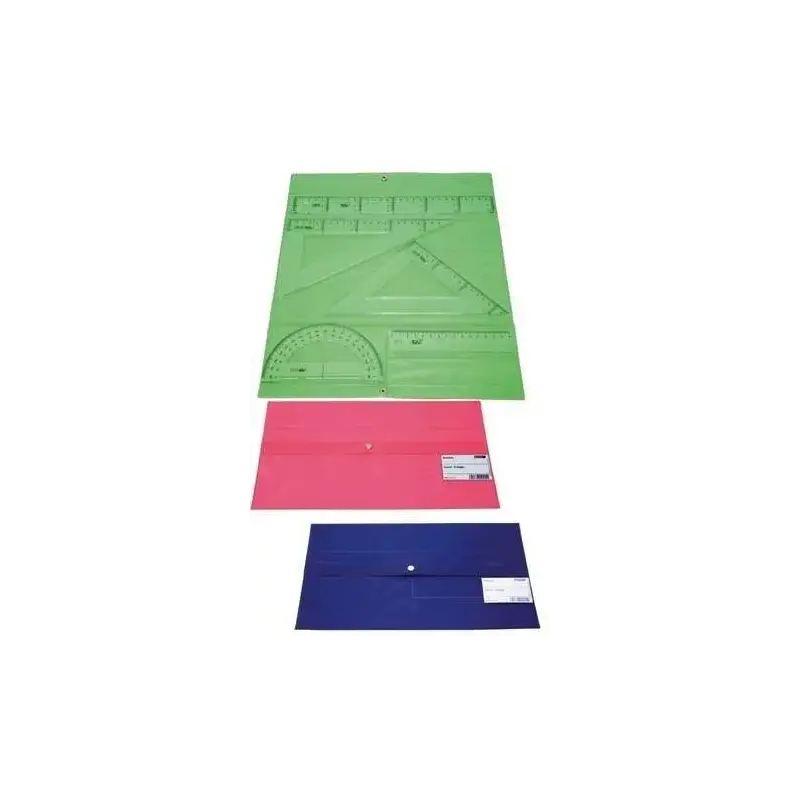 Maped Pack de Instrumentos de Dibujo - Regla de 30cm, Regla de 15cm, Escuadra, Cartabon y Transportador - Estuche con Cierre en