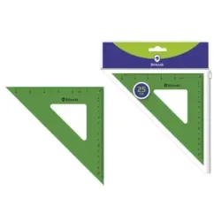 Bismark Escuadra Acrilica 25cm - Alta Calidad - Funda con Cierre - Color Verde | Ahorro Imprimiendo