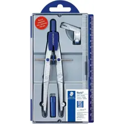 Staedtler Noris 550 01 Compas de Precision - Aguja y Mina Intercambiables - Mecanismo de Ajuste Rapido | Ahorro Imprimiendo