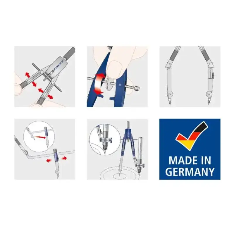 Staedtler Mars 552 01 Compas de Precision - Patas Articuladas - Ajuste Rapido | Ahorro Imprimiendo