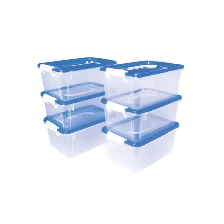 Jovi Pack de 6 Baules para Almacenaje Escolar 280x190x130mm - Ideal para Material Escolar y Juguetes - Facil de Apilar - Cuerpo