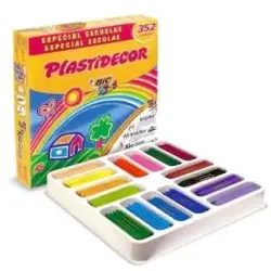Bic Kids Plastidecor Caja de 352 Lapices de Cera - Extraresistentes - Facil de Sacar Punta - No Mancha - Ideal para Colegios - C