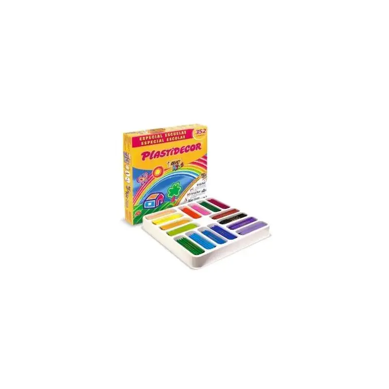 Bic Kids Plastidecor Caja de 352 Lapices de Cera - Extraresistentes - Facil de Sacar Punta - No Mancha - Ideal para Colegios - C
