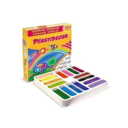 Bic Kids Plastidecor Caja de 352 Lapices de Cera - Extraresistentes - Facil de Sacar Punta - No Mancha - Ideal para Colegios - C
