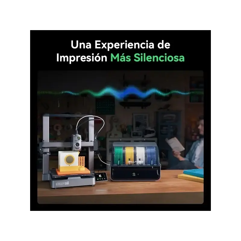 Creality Hi Combo Impresora 3D Abierta + Unidad CFS - Volumen 26x26x30cm - Calibraciones Automaticas - Extrusor Multifuncional -