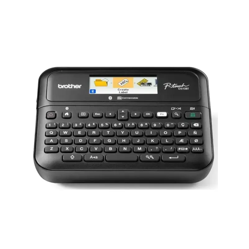 Brother P-Touch D610BT Rotuladora Electronica - Pantalla LCD a Color - Ancho Max. de Cinta 24mm - Bluetooth, USB - Color Negro