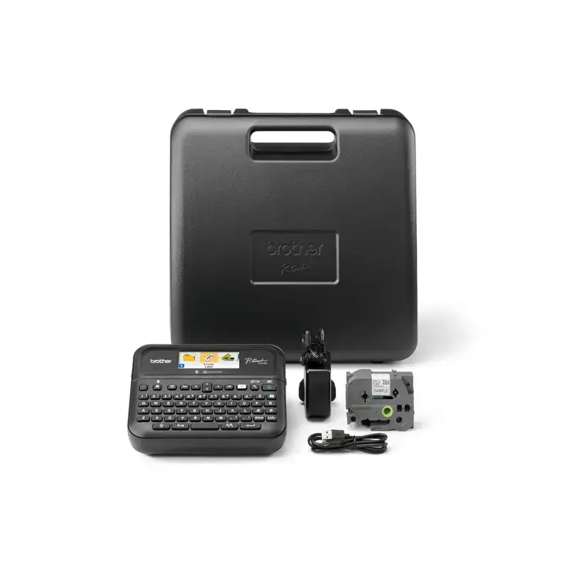 Brother P-Touch D610BT Rotuladora Electronica - Pantalla LCD a Color - Ancho Max. de Cinta 24mm - Bluetooth, USB - Color Negro