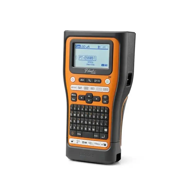 Brother PT-E560BTSP Rotuladora Electronica Bluetooth - Con Conexion a PC - Pantalla LCD - Ancho Max. de Cinta 18mm - Velocidad d