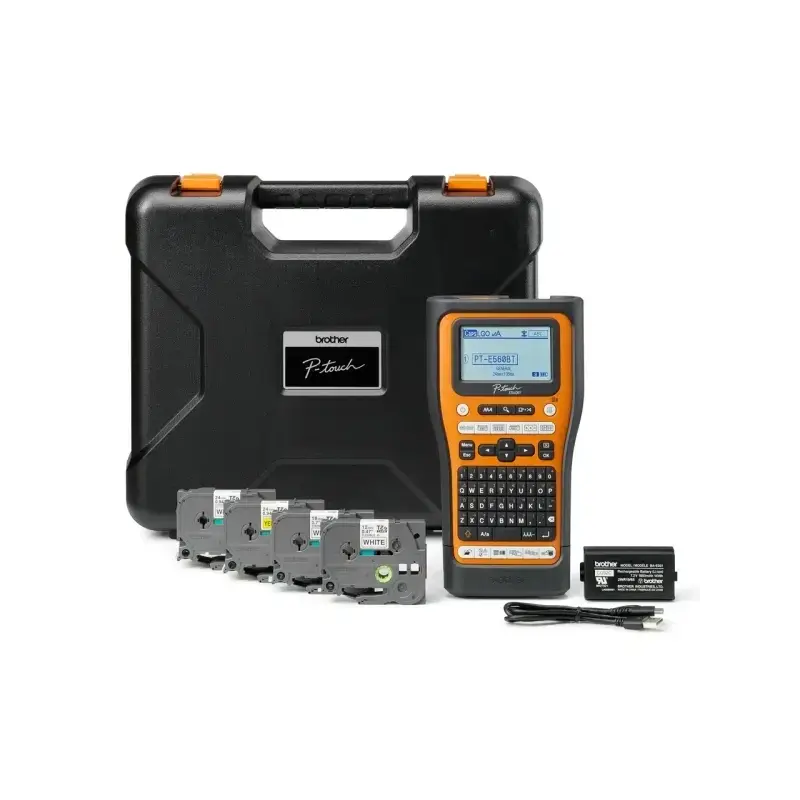 Brother PT-E560BTSP Rotuladora Electronica Bluetooth - Con Conexion a PC - Pantalla LCD - Ancho Max. de Cinta 18mm - Velocidad d