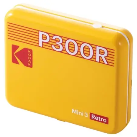 Kodak Mini 3 Retro P300R Impresora Fotografica Portatil Bluetooth - Formato de Impresion 7,6x7,6cm - Alimentacion por Bateria -