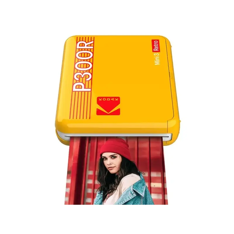 Kodak Mini 3 Retro P300R Impresora Fotografica Portatil Bluetooth - Formato de Impresion 7,6x7,6cm - Alimentacion por Bateria -